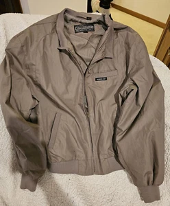 Members Only Mens Jacket Size 46 Light Brown Full Zip Windbreaker Bomber - Picture 1 of 10