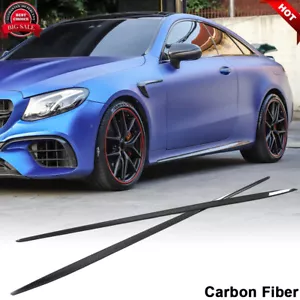 REAL CARBON Side Skirts Extension Lip Fit For Benz C238 A238 E400 E500 2017-2018 - Foto 1 di 12