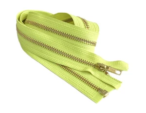 14 Inch Metal Zipper YKK #5 Golden Brass Medium Weight Separating made in USA - Picture 1 of 136