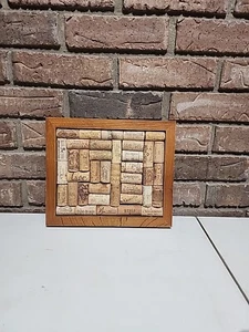Handmade Custom Wooden Frame Wine Cork Board 9” X 11" (4F) - Picture 1 of 7