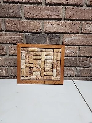 Handmade Custom Wooden Frame Wine Cork Board 9” X 11" (4F) - Image 1 of 4