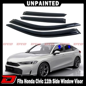Window Visor Sun Rain Guards Smoke 2022-2025 Fits Honda CIVIC 11th 5D Hatchback - Picture 1 of 5