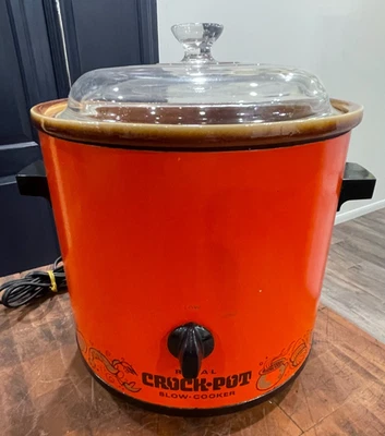 Vintage Rival Crock Pot Slow Cooker Flame Orange 3.5 Quart Model 3100/2 Tested - Image 1 of 4