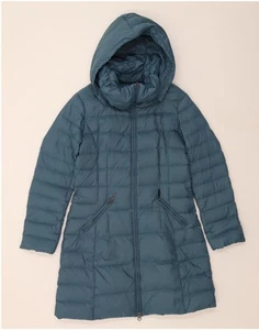 BENETTON Womens Hooded Padded Coat UK 14 Large Blue Polyamide BH06 - Picture 1 of 4