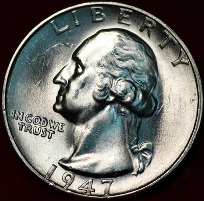 Uncirculated 1947-S San Francisco Mint Silver Washington Quarter - Image 1 of 2