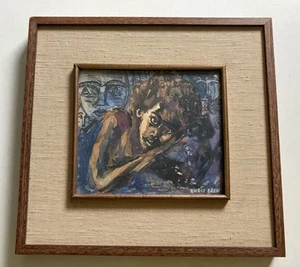 Vintage Portrait Gemälde des afrikanischen Volkskünstlers Kwesi Brew signiert gerahmt - Bild 1 von 11