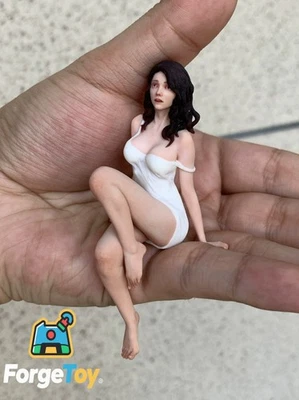 Diorama de resina 1:18 falda blanca sexy niña miniatura estatuilla muñeca juguete escena accesorios Foto 1 de 4