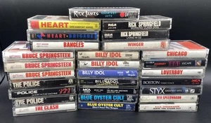 Vtg Lot of 29 80’s Pop/Rock Cassette Tapes Bruce, Billy Idol, Oyster, Police REO - Picture 1 of 23