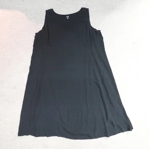 Eileen Fisher Womens Dress 3X Black Solid Silk - Picture 1 of 10