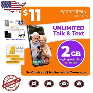 Unlocked Phone Prepaid SIM: 30-Day Service, Unlimited Talk & Text, 2GB - Picture 1 of 9