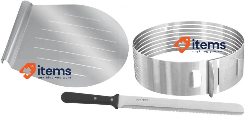 Zenker 2411 3 - Pezzi Tartina E Torta Affettare Aiuto Set Acciaio Inox, Argento - Immagine 1 di 1