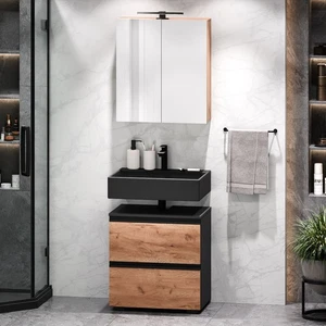 Badmöbel-Set EDA 60/80 cm Waschtisch ohne Waschbecken stehend mit Spiegelschrank - Bild 1 von 18