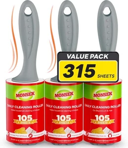 4X Extra Sticky Lint Roller for Pet Hair, Lint Rollers 315 Sheets Mega Value Set - Picture 1 of 5