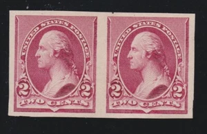 US 219DP5 2c Washington Pair Plate Proof on Stamp Paper VF-XF NG SCV $190  - Picture 1 of 2