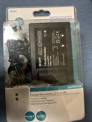 Schwaiger Zweigeräteverstärker 2x 18 dB Antennen TV 2 Fach Verstärker Kabel - Bild 1 von 2