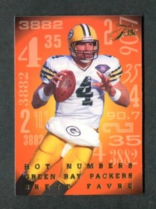 Tarjeta de fútbol americano de la NFL #6 Brett Favre #4 Packers Quarterback 1995 Flair Hot Numbers - Imagen 1 de 2