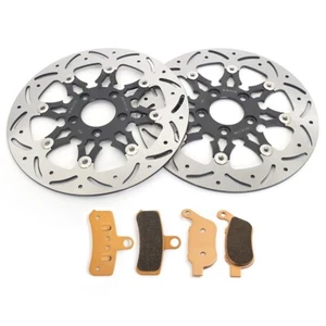 Floating Front Rear Brake Rotors Pads for Harley Softail FLSTF Fat Boy 2008-2014 - Picture 1 of 12