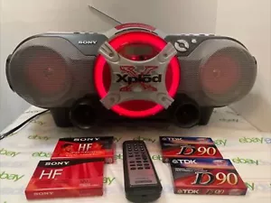 Sony Xplod CFD-G505 Mega Bass AM FM Radio CD Cassette Boom Box REMOTE TESTED! - Picture 1 of 23