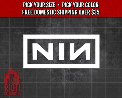 Calcomanía con logotipo de uñas de nueve pulgadas para pegatina con logotipo de banda de automóvil para computadora portátil industrial Foto 1 de 4