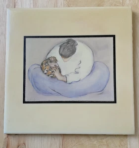 R C Gorman Ceramic Tile Signed Navajo Woman With Bowl Hanging Tile Vintage Tile - Picture 1 of 7