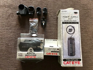 Cateye Cat Eye HL-500 II Micro Halogen Headlamp w/ Power Supply, Tail Light - Picture 1 of 8
