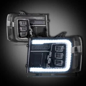[Full LED]NEW Headlights Front Lamps For 07-14 GMC Sierra 1500 SLE w/Sequential - Picture 1 of 12