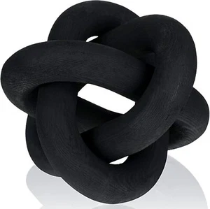 Yalikop 3 Link Wood Knot Decor - Hand Carved Coffee Table Decoration, Boho Chain - Picture 1 of 6