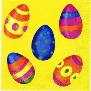 Servietten - Packung - 20 Stück - s1272 - Eierquintett gelb - 308 - Bild 1 von 1