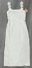 Pearl By Lela Rose Womens NEW MIDI Dress Side Slit 100% Cotton Ivory Size 0