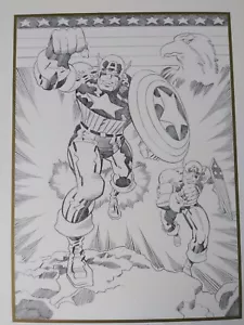 MARVEL CAPITANA AMÉRICA B/W LITOGRAFÍA ARTÍSTICA STAN LEE FIRMADA A MANO CERTIFICADO DE AUTENTICIDAD - Imagen 1 de 10