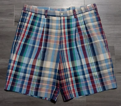 NWT Berle Men's Multicolor Plaid Indian Madras Shorts Size 40x9.5 - Image 1 of 4