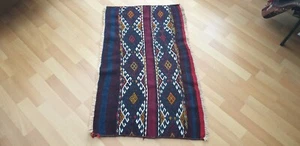 Decorative small vintage handmade cicim kilim rug fragment rug boho home decor - Picture 1 of 6
