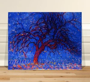 Piet Mondrian Blue Trees ~ FINE ART CANVAS PRINT 32x24" Abstact - Picture 1 of 1