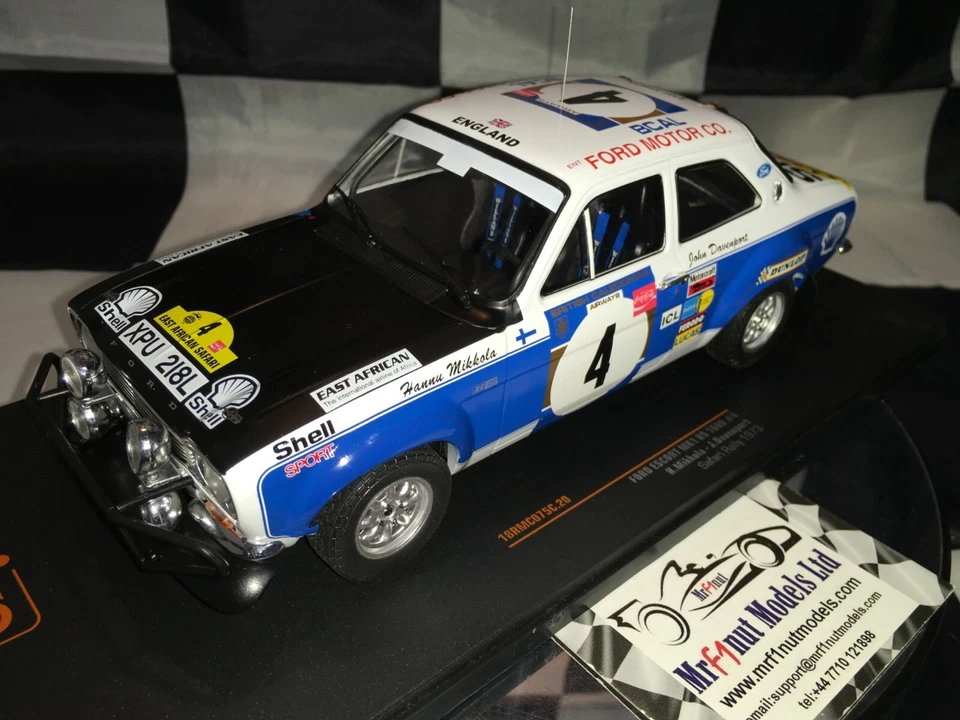 IXO Ford Escort MKI RS 1600 #4 Mikkola Safari Rally 1973 1/18 18RMC075C