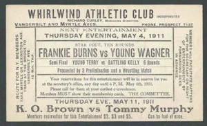 1911 Fighting Sports Boxing Card Announces Fights Of K O Brown Vs Tommy See Info - Picture 1 of 1
