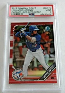 2019 Bowman Draft Chrome Leonardo Jimenez BDC-78 Red Refractor 1/5 PSA 9 - Picture 1 of 2