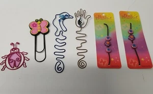 SIX 3D/Metal Bookmarks Ladybug Butterfly Flower Dolphin Antioch - Imagen 1 de 3
