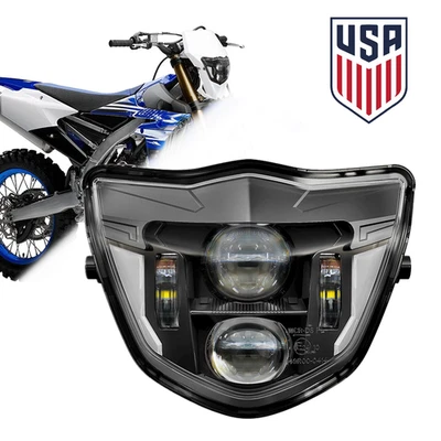 For Yamaha WR250F WR450F 2015-2025 LED Headlight Assembly High Low Beam DRL - Image 1 of 4