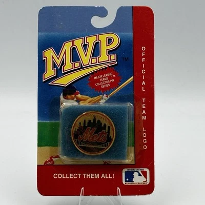 New York Mets MVP Collectible Logo Pin 1990 MLB Licensed Team Badge Vintage - Image 1 of 3