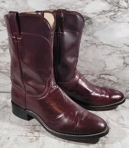 Botas de Vaquero Laredo Cuero Borgoña 7937 / Hechas en EE. UU. / Para Hombre Talla 10 D - Imagen 1 de 15