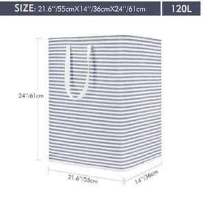 120L Freestanding Large Collapsible Cotton Laundry Bag Hamper Storage Bag Basket - Picture 1 of 5
