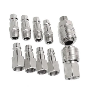 10pcs EURO Air Line Hose Compressor Fitting Connector Quick Release Set 1/4" BSP - Picture 1 of 7
