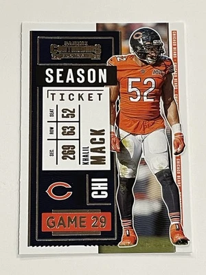 2020 Panini Contenders Football #81 - Khalil Mack - Chicago Bears - Image 1 of 2