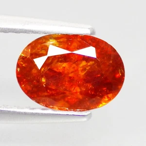 1.58 Cts SEDUCTIVE (8 x 5 mm) UNHEATED REDDISH ORANGE OVAL SPAIN SPHALERITE GEMS - Picture 1 of 7