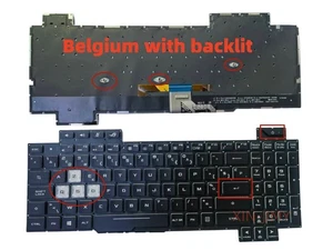 Belgium Backlit Keyboard for ASUS ROG Strix Scar II GL704 GL704GM GL704GV - Picture 1 of 3