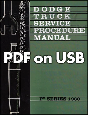 Dodge Truck 1960-1961 USB camioneta manual de taller D100-D800 W100-W300 servicio reparación Foto 1 de 4