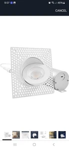 Luxrite 3 Inch Gimbal LED Trimless LR25452 Light 5CCT 12W 900LM IC Rated ETL - Picture 1 of 6
