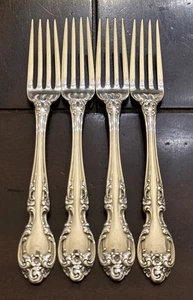 Set aus 4 Gorham Sterlingsilber Melrose 7 1/4 Zoll Tafelgabeln ohne Monogramm - Bild 1 von 4