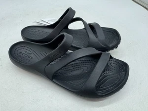 Crocs Kadee II Slide Sandals Womens Black Rubber Slip-On Thong Casual - 9 - Picture 1 of 3