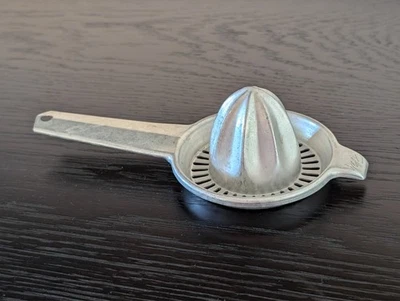 Foley Aluminum Hand Held Citrus Fruit Juicer/Strainer MCM Vtg - Image 1 of 4
